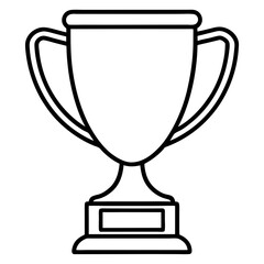 Stylish Trophy Outline Vector with Sleek Line Details