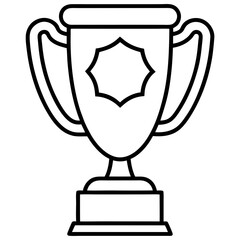 Stylish Trophy Outline Vector with Sleek Line Details