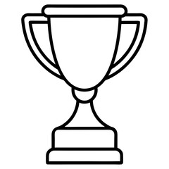 Stylish Trophy Outline Vector with Sleek Line Details