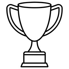 Stylish Trophy Outline Vector with Sleek Line Details