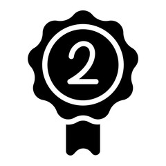 Medal 2nd Solid Icon