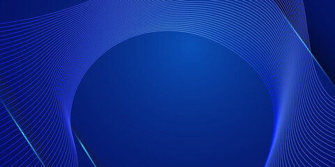 Futuristic technology background. Blue line wave light screen abstract vector illustration.
