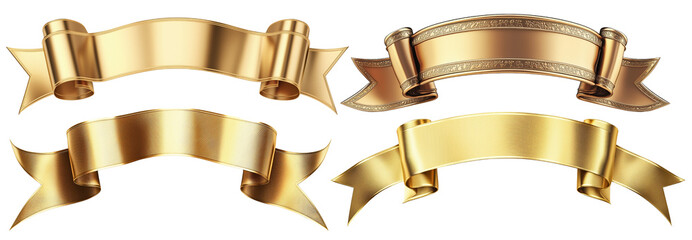 Golden label isolated on transparent background for branding applications