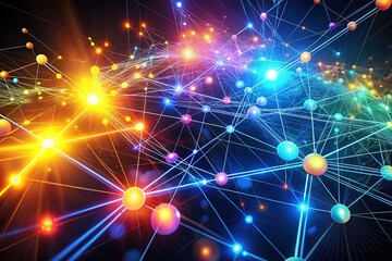 Fototapeta premium Network Engineering Animation: Abstract Data Flow, Bright & Sharp CGI