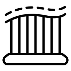 Roller coaster track Line Icon