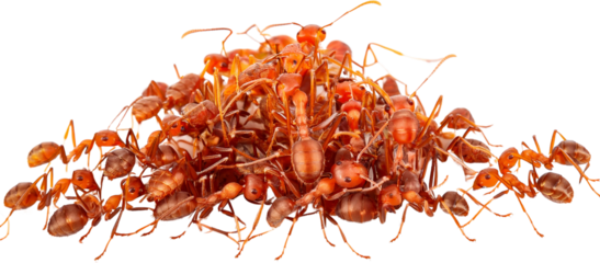 Numerous Red Ants Colony Teamwork Close Up Macro Photography