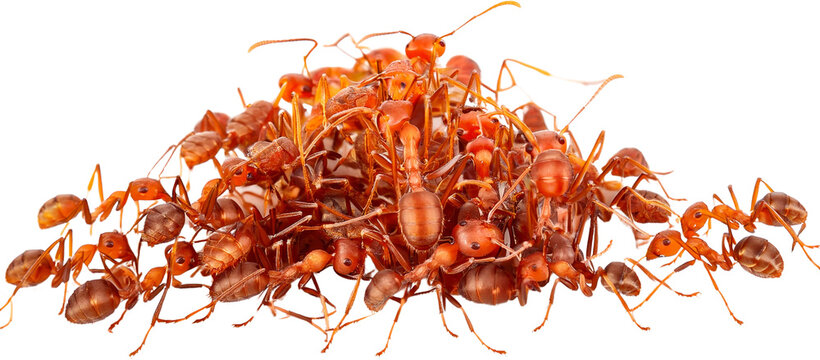 Numerous Red Ants Colony Teamwork Close Up Macro Photography