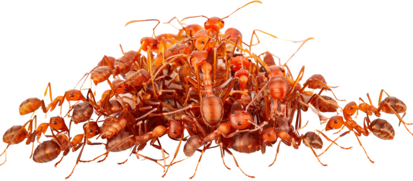 Numerous Red Ants Colony Teamwork Close Up Macro Photography