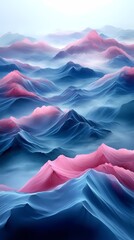 Digital technology pink and blue dune poster background