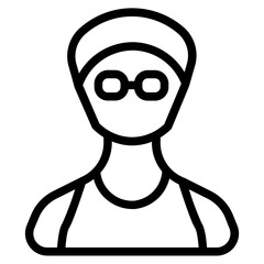 Swimmer avatar Line Icon