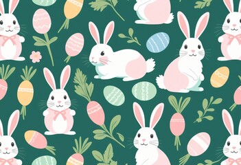 easter pattern with rabbits