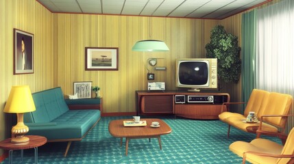 Mid-Century Modern Living Room: A Retro 1960s Interior Design