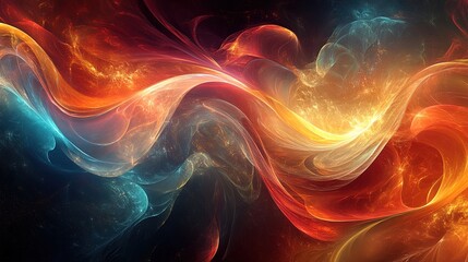 Fototapeta premium Dynamic exploration-themed abstract with flowing textures and glowing details