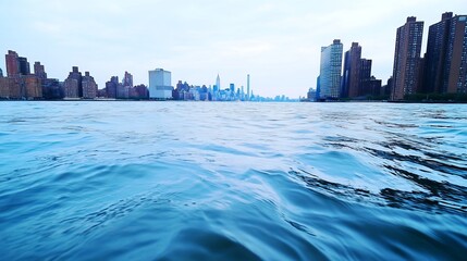 Naklejka premium Manhattan view from the Hudson River in New York City