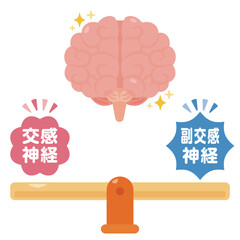 バランスの取れた自律神経と健康的な脳のイラスト