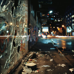 Urban Decay: A Dimly Lit Street Reflecting Nighttime Violence