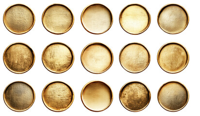 Shiny Golden Elliptical Shape with Rich Finish Isolated on Transparent Background
