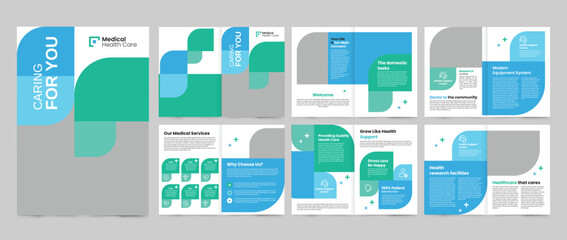 medical brochure design template. a4 booklet medical design
