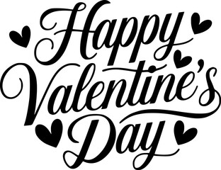 Elegant Happy Valentine's Day typography  vector design.