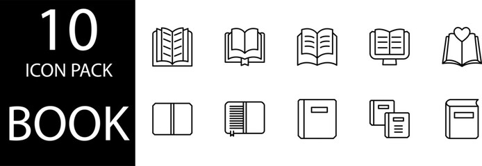 
line book icon pack design