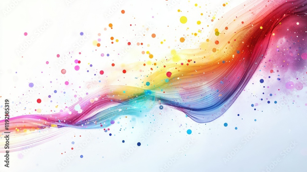 Poster colorful abstract wave with soft lines and dots creating a playful and dynamic art background for cr