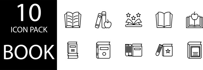 
line book icon pack design