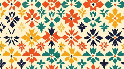 Fototapeta premium Colorful floral pattern background textile design