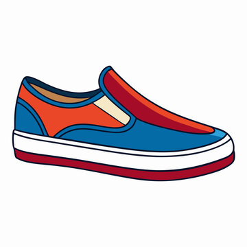 blue and orange slip-on shoe clip art preview