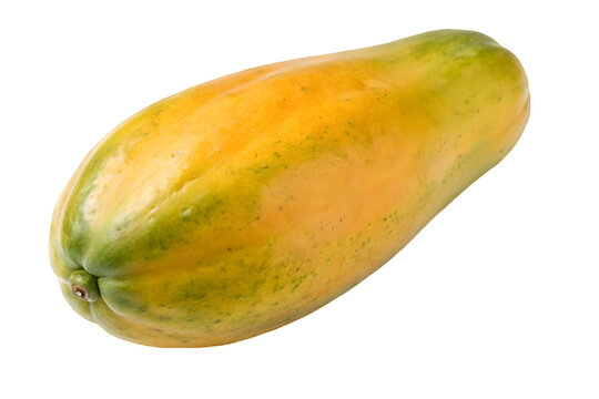Papaya fruti cut in halves on white background