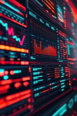Obraz premium Futuristic Data Visualization on High-Tech Screen Interface