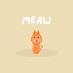 happy birthday card with cat