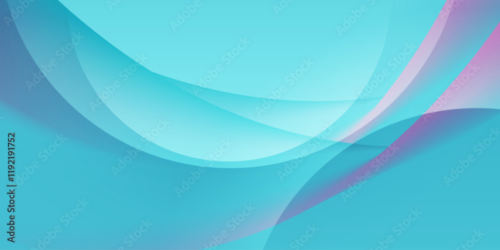 Aufkleber Bright blue and violet glossy blurred waves abstract artistic background. Vector graphic design