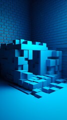 Digital technology future style blue box poster background