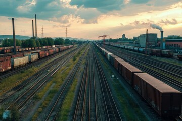 Fototapeta premium railway in the morning