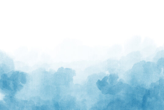 Pastel blue watercolor paint brush stroke background and gold for banner or card invitation and card wedding elements. Modern abstract luxury design or card templates for birthday greeting - Powered by Adobe