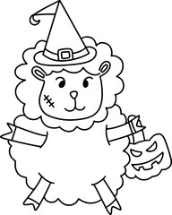 Cute Halloween costumed animals