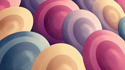 Abstract colorful circular patterns in layered design.