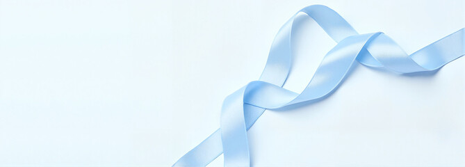Flowing blue ribbon on a white background