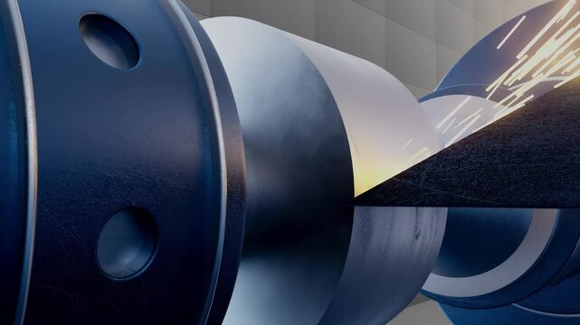 The plunge cutting process on CNC milling machine with flat end mill tools.
