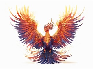 Obraz premium illustration of a red and yellow macaw illustration of an abstract bird heart with wings red and yellow bird red and yellow macaw bird of paradise