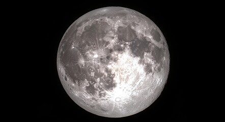 Fototapeta premium Detailed Lunar Surface Reveals Craters and Lunar Highlands in Stunning Clarity