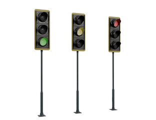 Traffic light isolated on white