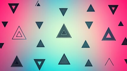 Abstract geometric background featuring a pattern of textured triangles on a vibrant pink and blue gradient. Ideal for modern designs, presentations, and digital art projects.
