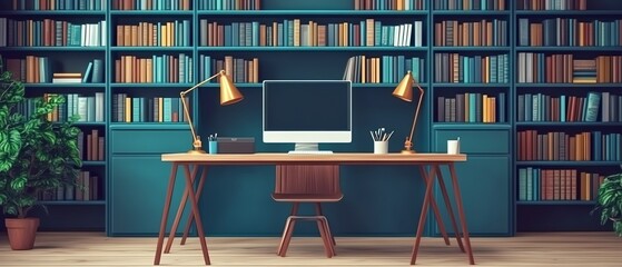 Digital education hub, modern online library with diverse resources, seamless learning experience, interactive interface, technologybased platform for knowledge sharing