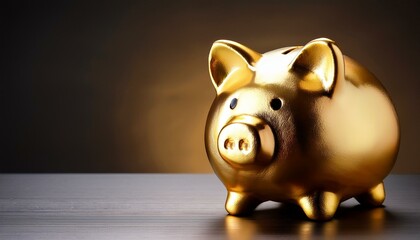 純金の豪華な豚の貯金箱