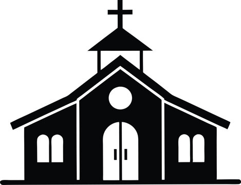 black church building with cross clip art preview