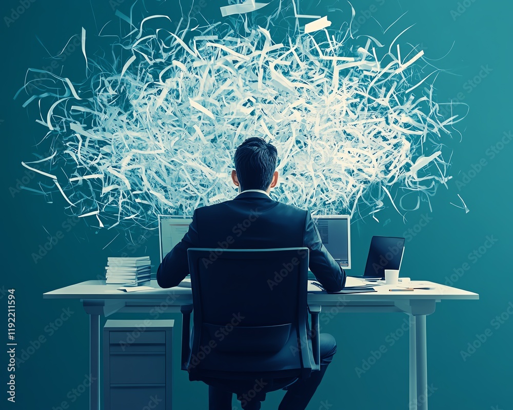 Leinwandbilder messy organization with tangled decision tree, chaotic business management, complex and convoluted p