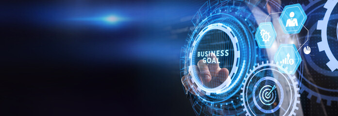 Business goal concept.Business, Technology, Internet and network concept.