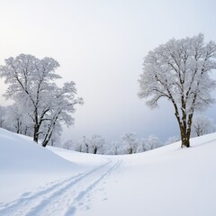 Obraz premium Winter snow landscape isolated