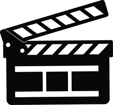 recommend clip art: Movie clapperboard silhouette,Movie clapperboard  flat vector icon